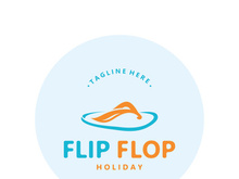 Flip Flop logo design style line art template illustration