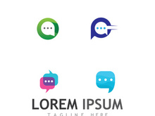 Creative chat room bubble logo design.