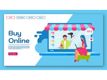 Buy online landing page vector template preview picture