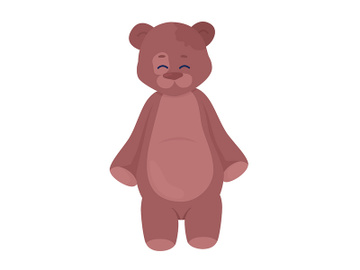 Cute teddy bear semi flat color vector object preview picture