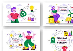 10 Circular Economy Concept Illustration