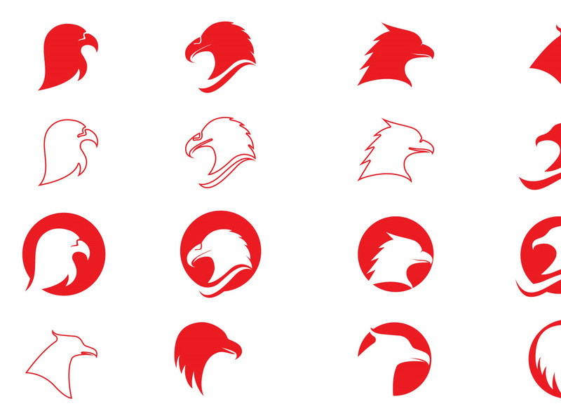 Eagle head red falcon logo