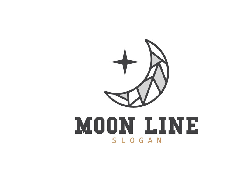 Moon Logo, Crescent Star And Moon Design