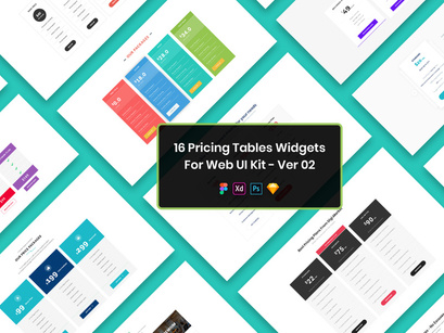 16 Pricing Tables Widgets Web UI Kit Ver-02