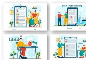 12 Online Food Delivery Illustration