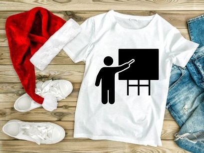 Person pointing at blackboard icon