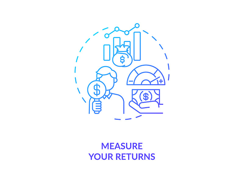 Measuring returns concept icon