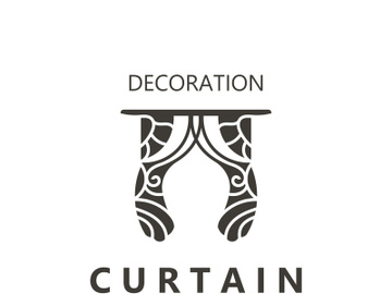 Curtain logo decoration style minimalist elegant vector design illustration preview picture