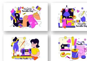 10 Thread the Needle Day Illustration