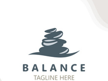 Balance stone logo massage stone yoga, rock arrangement for spa and health meditation symbol