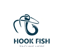 Hook Fishing logo simple and modern vintage rustic vector design style template illustration