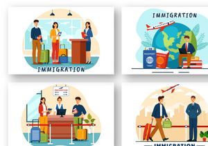9 Immigration Vector Illustration