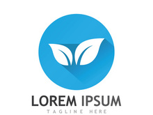 Natural green leaf logo design.