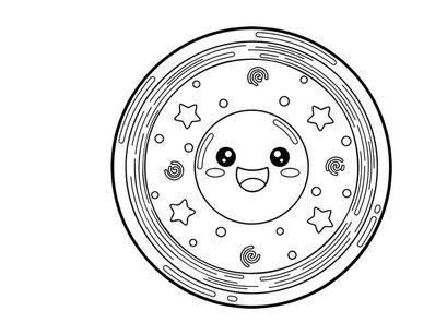 Cute smiling planet earth vector illustration with stars