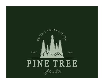 simple pine or fir tree logo,evergreen.for pine forest,adventurers,camping,nature,badges and business.vector preview picture