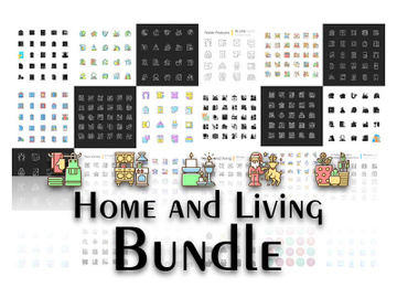 Home and living icons bundle preview picture