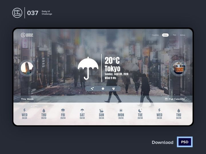 Weather board | Daily UI challenge - Day 037/100