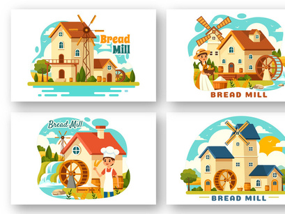 9 Bread Mill Design Illustration