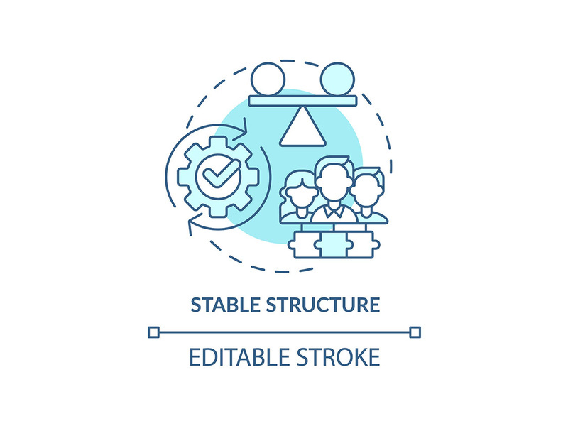 Stable structure turquoise concept icon