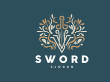 Sword Logo, Fighter War Weapon Vector