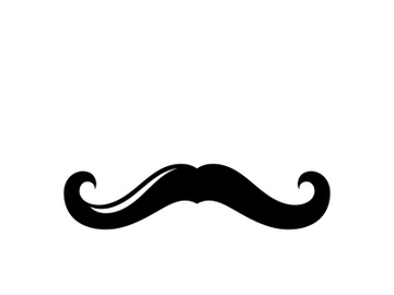 Moustache set icons for barber logo  barber shop and retro design preview picture