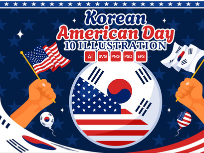 10 Korean American Day Illustration