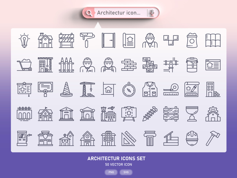 Architecture and construction icon set