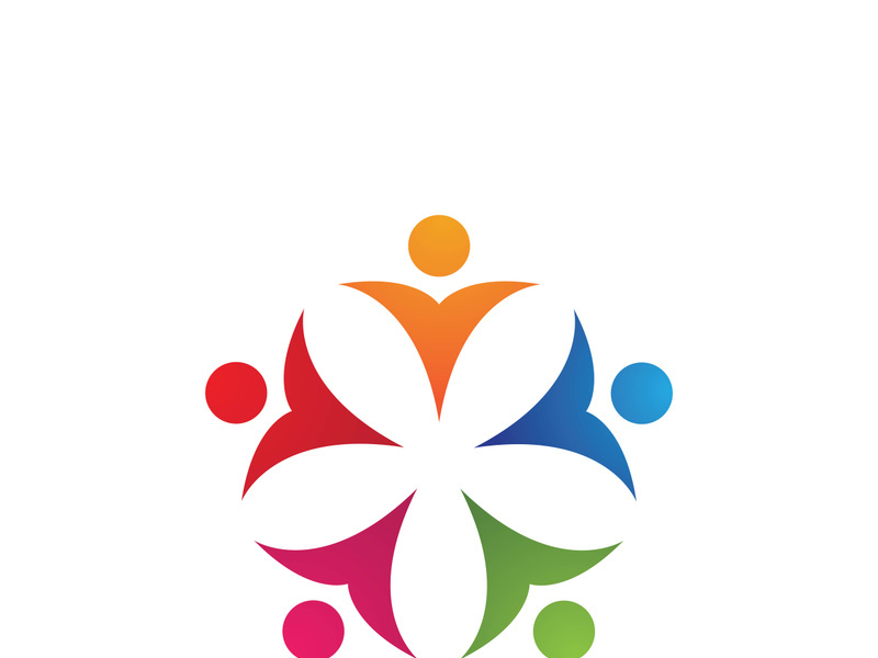 Community people logo network and social icon design template