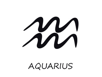 Aquarius zodiac sign black vector illustration preview picture