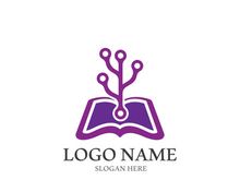 Digital book logo technology vector icon design