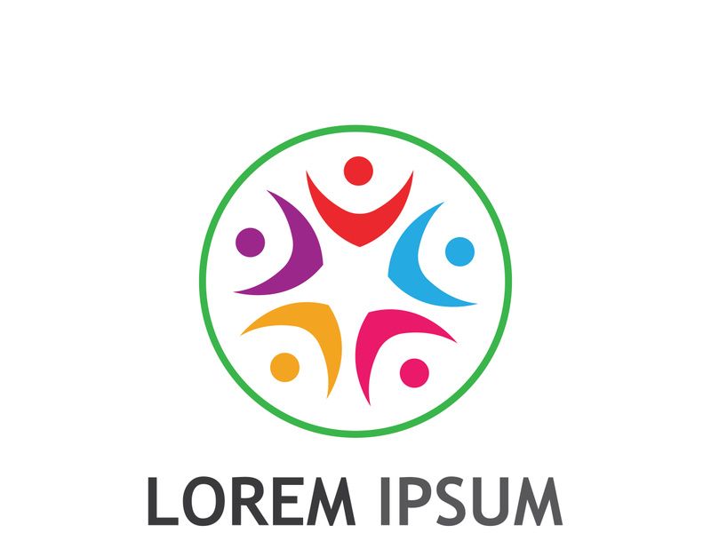 People social community logo design with creative idea