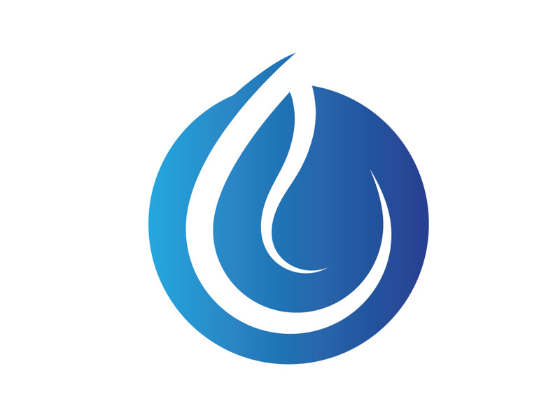 Vector logo illustration water gradient color