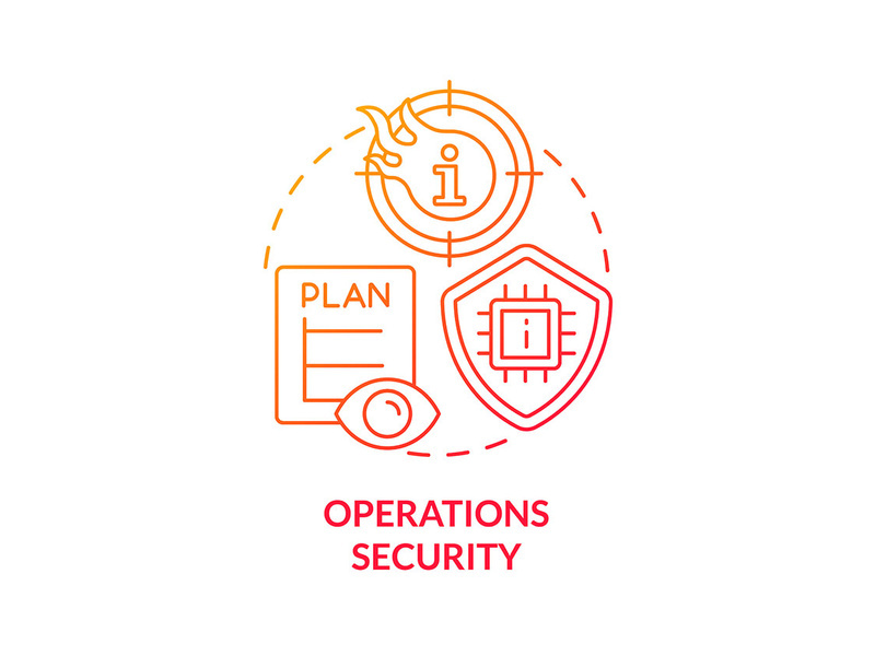 Operations security red gradient concept icon