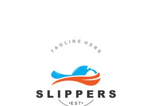 Slippers Logo creative Design vintage Concept Illustration Symbol Icon
