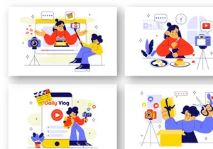 10 Influencer Daily Vlog Illustration