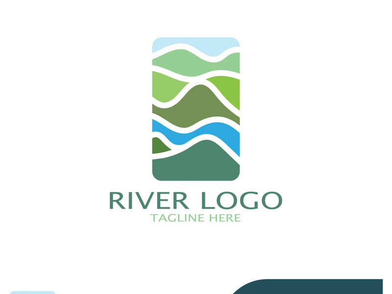River Logo vector icon illustration design template