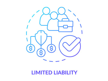 Limited liability blue gradient concept icon preview picture