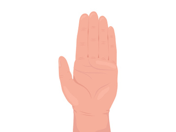 Restriction semi flat color vector hand gesture preview picture