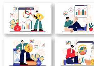 9 Business Investor Vector Illustration