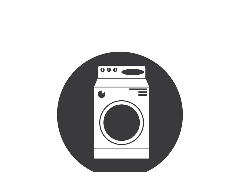 MACHINE WASHING CLOTHES ICON VECTOR IMAGE