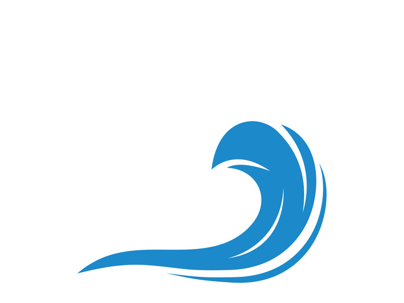 Ocean water wave wave logo design.