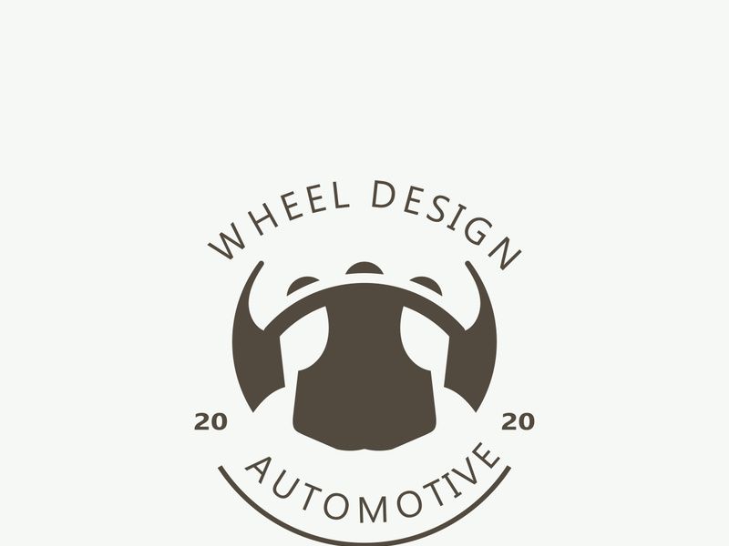 Steering wheel logo automotive car design garage auto repair workshop illustration