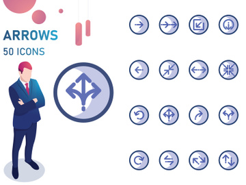 Bleu : Arrows And Direction Icon Set preview picture