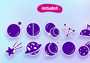 Glyph Planet Icons V2 - Illustratation Set Icon
