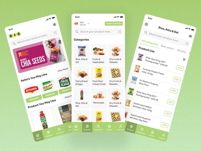 B2B ecommerce Mobile app screen UI Design.