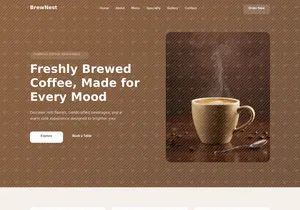 coffee website ui, coffee shop website, cafe landing page design