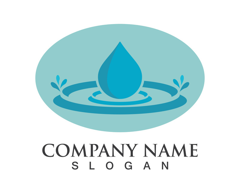 Blue water drop vector logo icon illustration images
