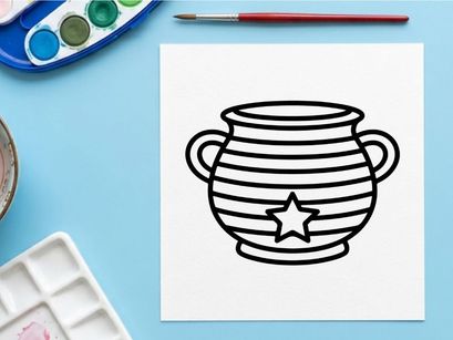 Jarro cerâmico de Halloween com estrela. Tampa listrada clássica para armazenamento festivo. Jarro de armazenamento essencial para a estação assustadora com alças para decoração de feriados em casa...