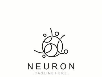 Neuron logo or nerve cell healthy abstract molecule design template preview picture