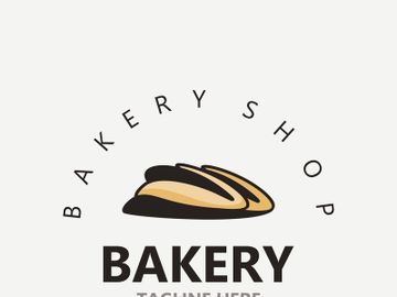 Bread Vintage style Logo Design Vector, label product Bake shop Homemade template preview picture